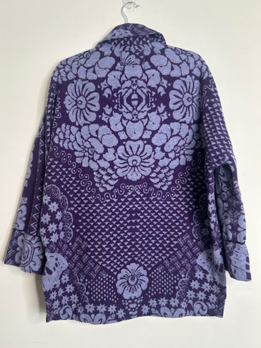 We The Free Free People Butterfly Jacquard Shirt Jacket Purple Blue Combo NEW - Picture 16 of 16